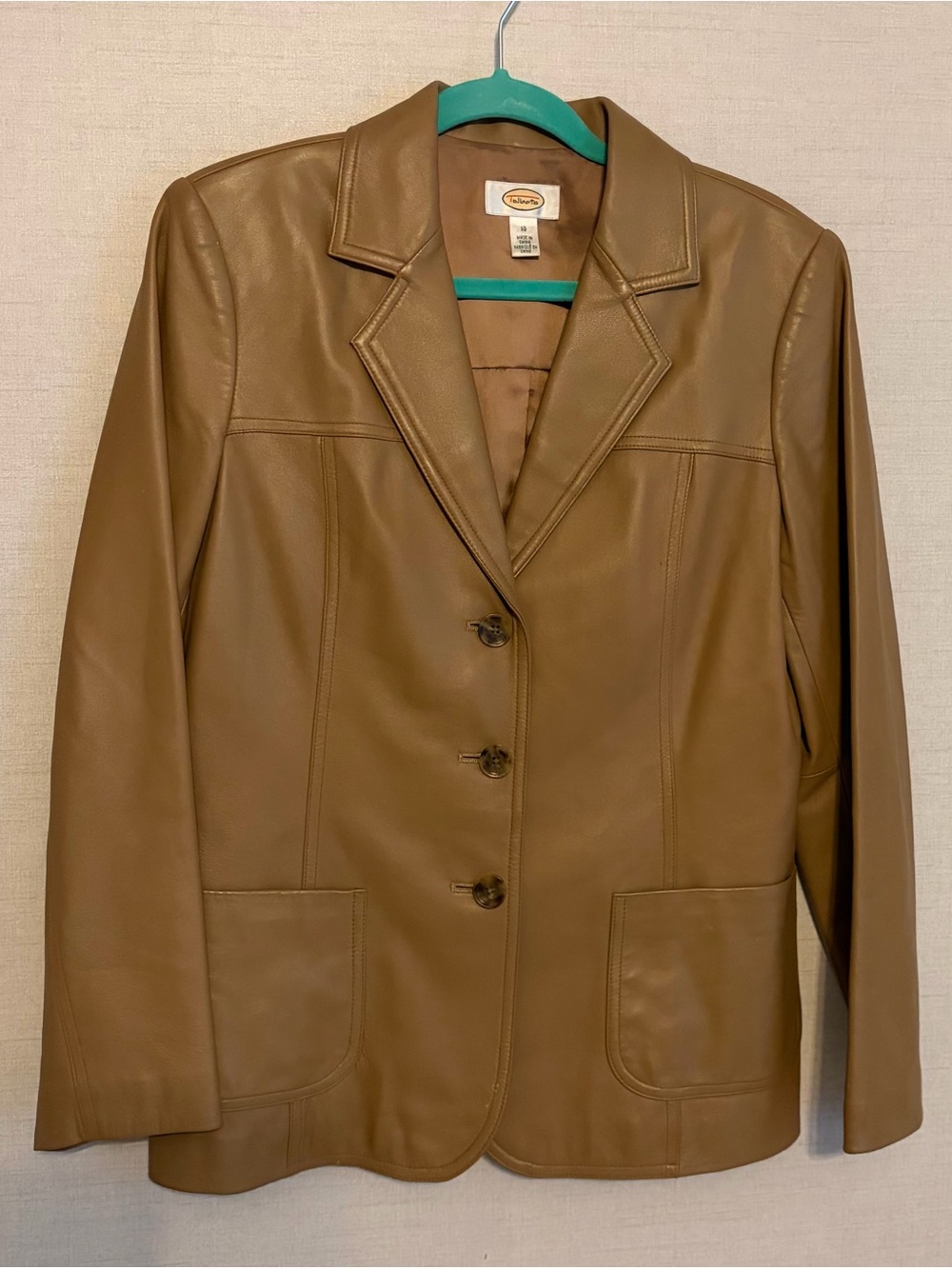 Women’s Size 10 Talbots Leather Notched-Collar Jacket